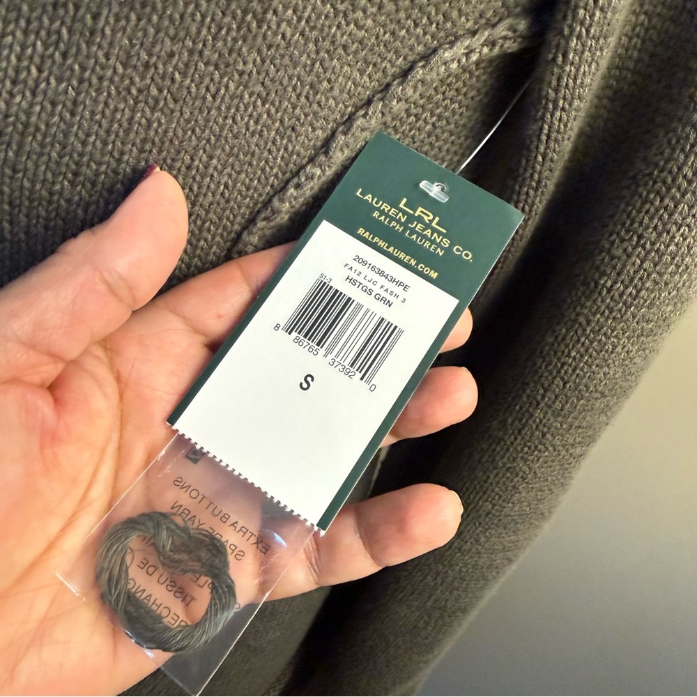 Ralph Lauren Gray/Green Toggle Cardigan, XS - Picture 5 of 16